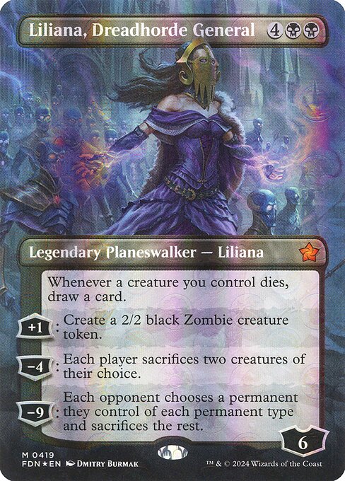 FDN: Liliana, Dreadhorde General (Borderless) (Mana Foil)