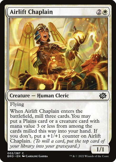 mill three cards mtg BRO: Airlift Chaplain (Foil)