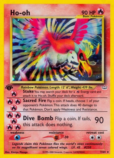 N3: Ho-oh (7) (1st Edition Holofoil)