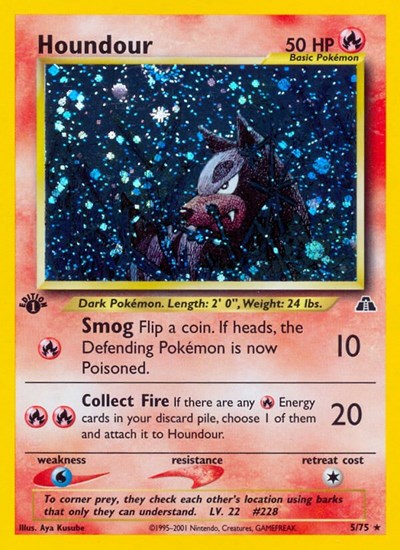 N2: Houndour (5) (1st Edition Holofoil)