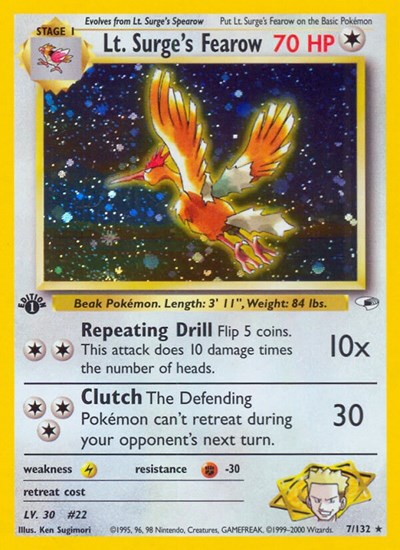 G1: Lt. Surge's Fearow (1st Edition Holofoil)