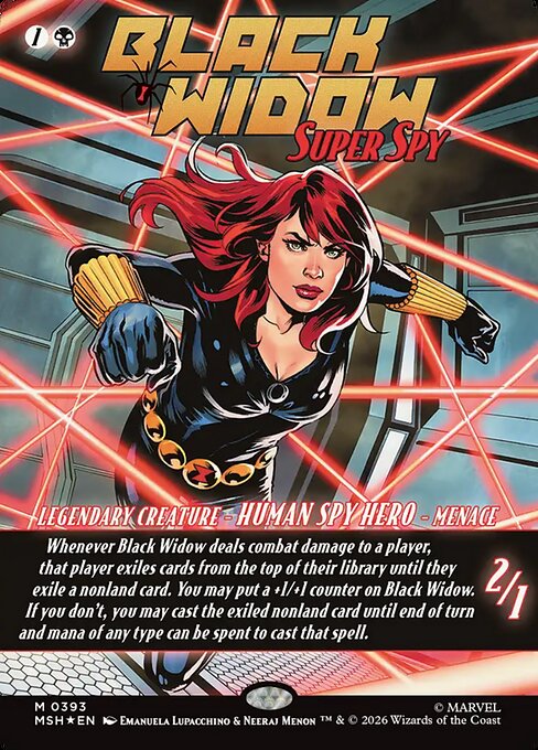 MSH: Black Widow, Super Spy (Borderless) (0393) (Foil)