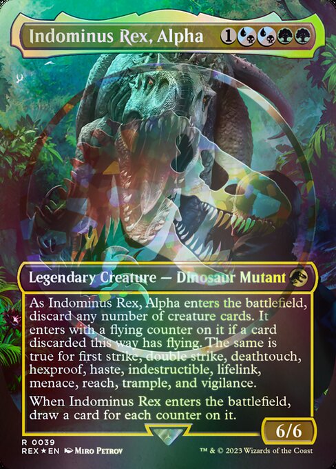REX: Indominus Rex, Alpha (Borderless) (Emblem) (Foil)