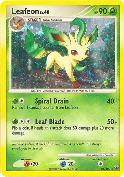 PR: Leafeon - 24/100 (DP Majestic Dawn) (Holofoil)