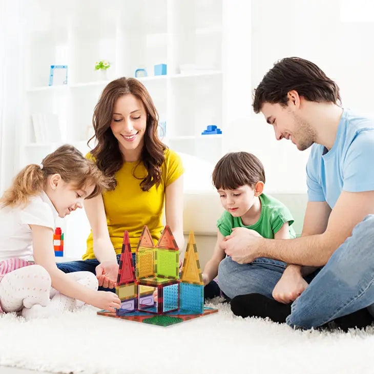 Picasso Tiles: 63 Piece Magnetic Building Tiles Toy Set