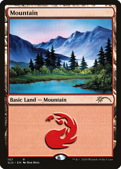SLD: Mountain (107) (Bob Ross) (Foil)