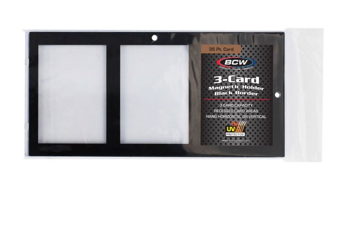 BCW Supplies: Magnetic 3-Card Holder 35 PT Black Border