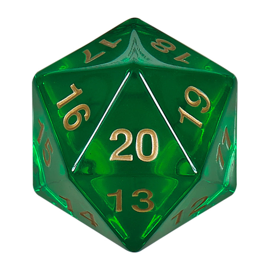 Koplow: 55mm Countdown D20 - Emerald with Gold