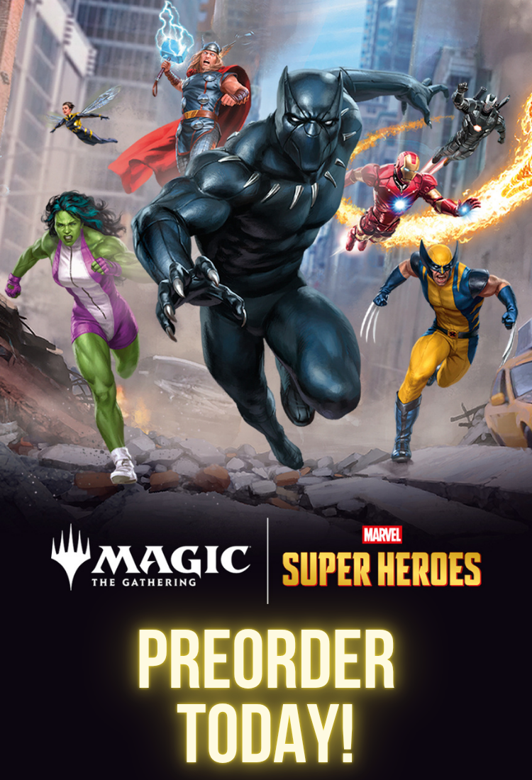 Magic the Gathering Marvel Super Heroes Preorder Now Banner