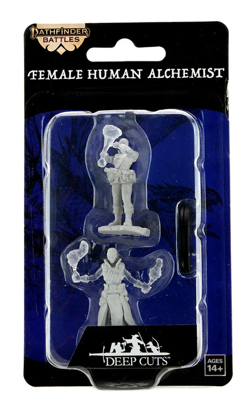 Pathfinder Deep Cuts Unpainted Miniatures: Female Human Alchemist