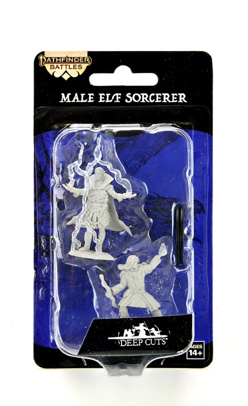 Pathfinder Deep Cuts Unpainted Miniatures: Male Elf Sorcerer