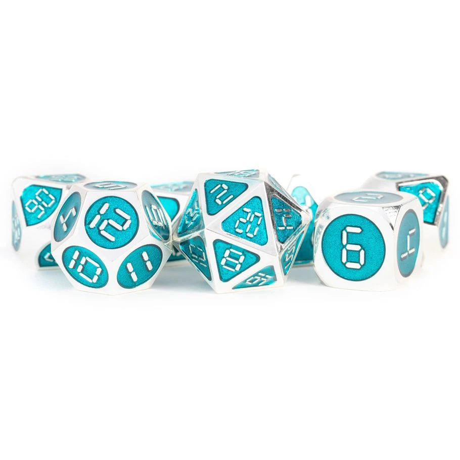 Metallic Dice Games Metal 16mm Polyhedral Dice Set