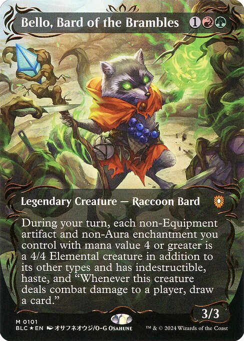 BLC: Bello, Bard of the Brambles (Borderless) (Raised Foil)