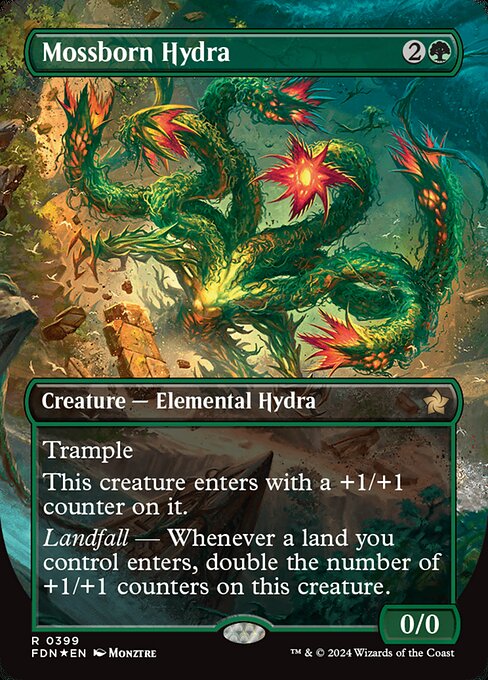 FDN: Mossborn Hydra (Borderless) (Mana Foil)