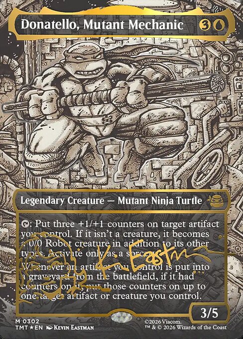 TMT: Donatello, Mutant Mechanic (Borderless) (Gold-Stamped Signature) (Foil)