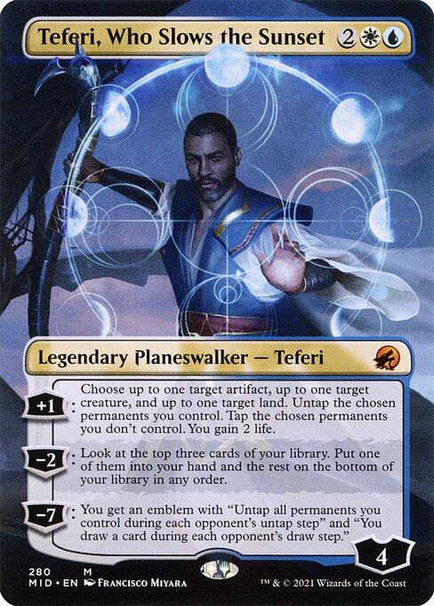 MID: Teferi, Who Slows the Sunset (Borderless) (Foil)