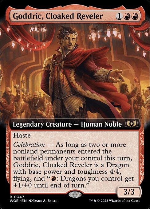 WOE: Goddric, Cloaked Reveler (Extended Art)