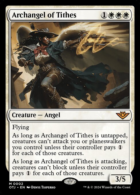 Magic the Gathering Outlaws of Thunder Junction Mythic Rare Archangel of Tithes #2