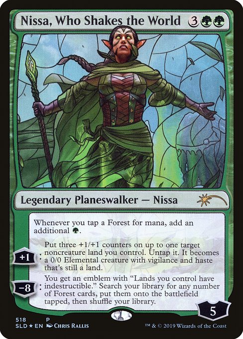 SLD: Nissa, Who Shakes the World (Stained Glass) (Foil)