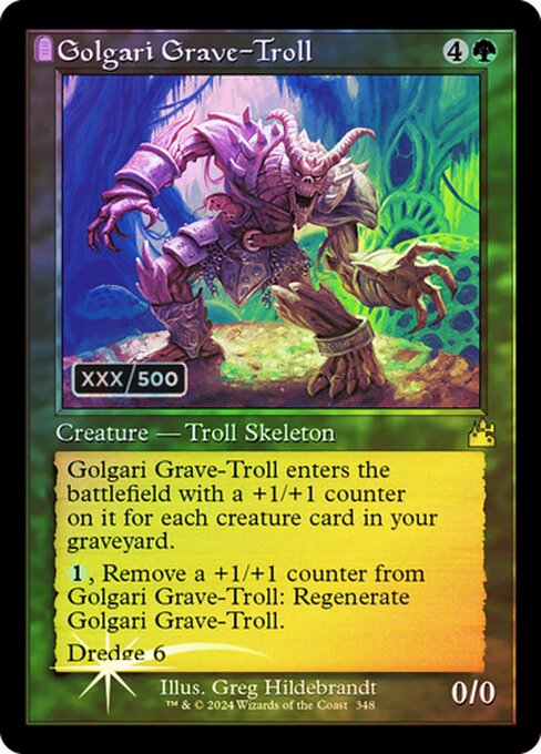 RVR: Golgari Grave-Troll (Retro Frame) (Serial Numbered) (Foil)