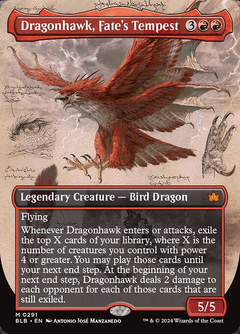 BLB: Dragonhawk, Fate's Tempest (Borderless) (Foil) BLB: Dragonhawk, Fate's Tempest (Borderless) (Foil)