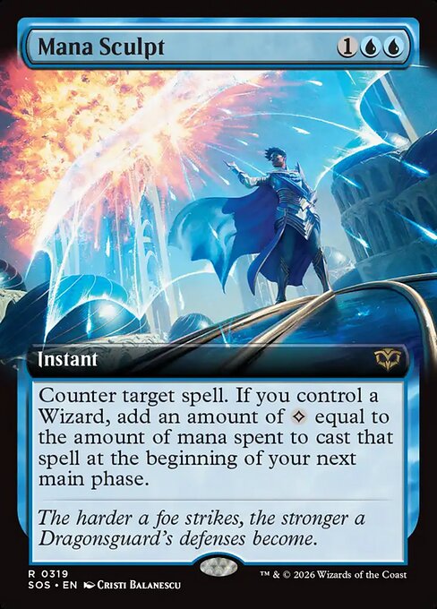 mtg card anyone can spend mana Sculpt (extended art) Deck:Avengers Assemble orc Counter target spell. Bought a 2 pack