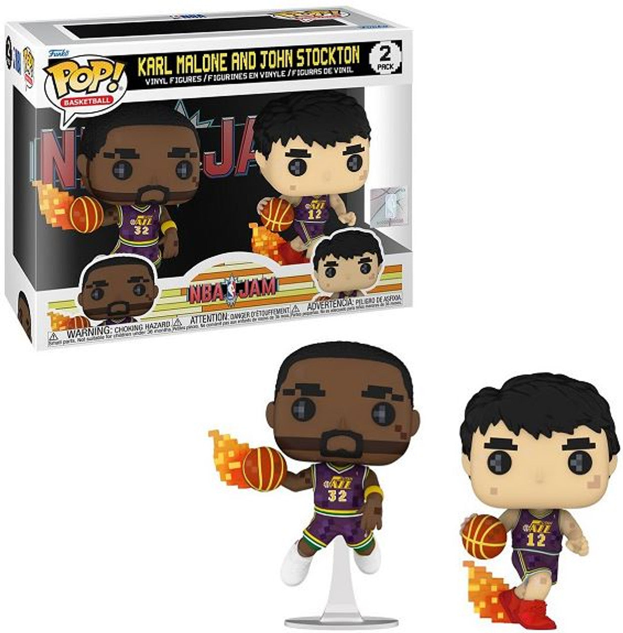 NBA Jam: Karl Malone and John Stockton 8-Bit Funko Pop! Vinyl Figure 2-Pack