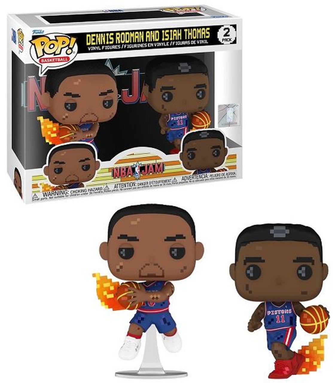 NBA Jam: Dennis Rodman and Isiah Thomas 8-Bit Funko Pop! Vinyl Figure 2-Pack