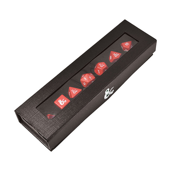 D&D: Heavy Metal Red/White 7 RPG Dice Set