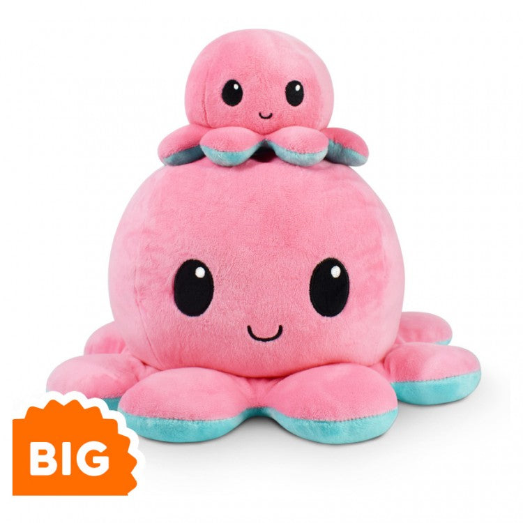 BIG Reversible Octopus Plush: Pink and Aqua