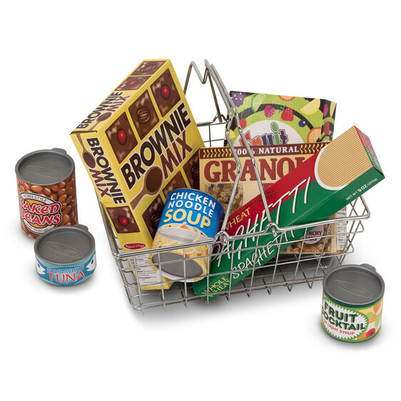 Lets Play House! Grocery Basket with Play Food