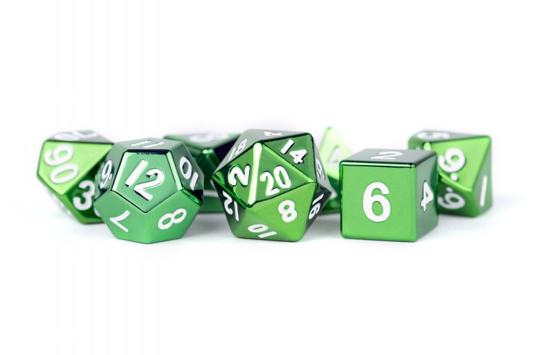 Metallic Dice Games Metal 16mm Polyhedral Dice Set