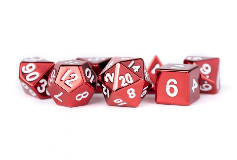 Metallic Dice Games Metal 16mm Polyhedral Dice Set