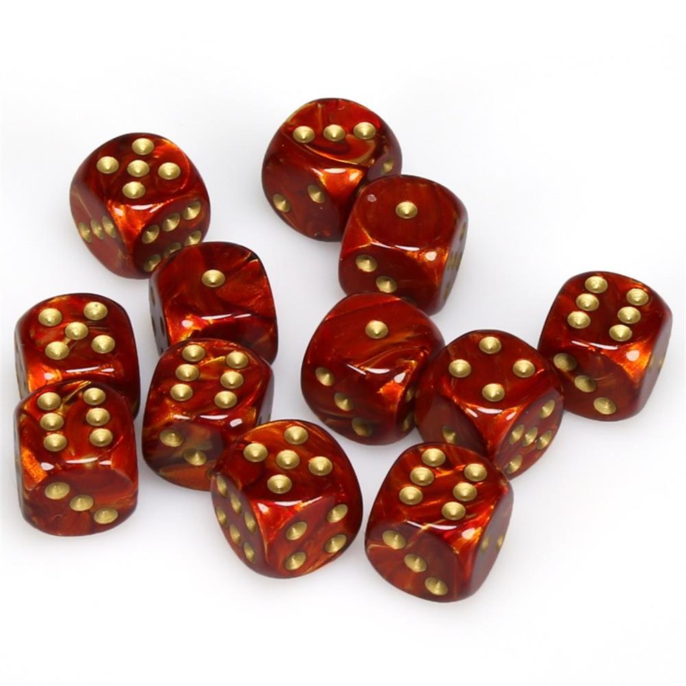 Chessex Scarab 16mm D6 Dice Block (12-Dice)