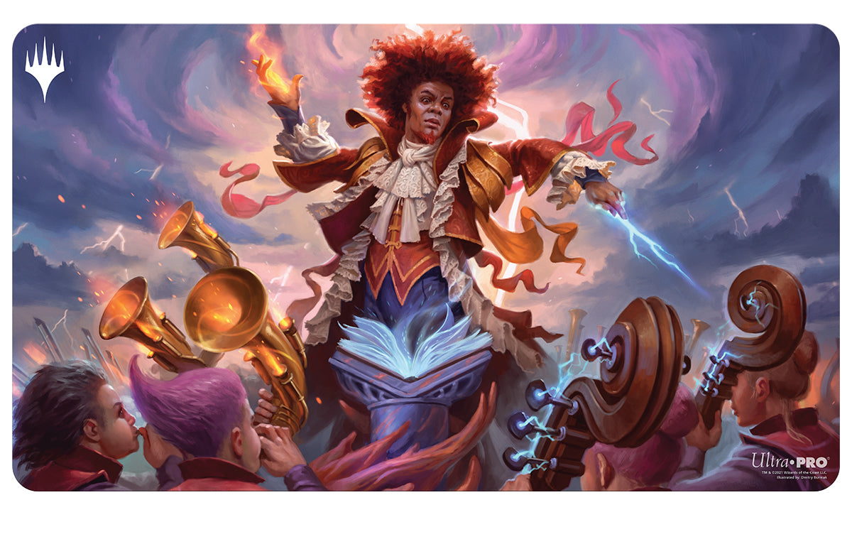 Magic the Gathering Playmat: Strixhaven - Prismari Commander Zaffai, Thunder Conductor
