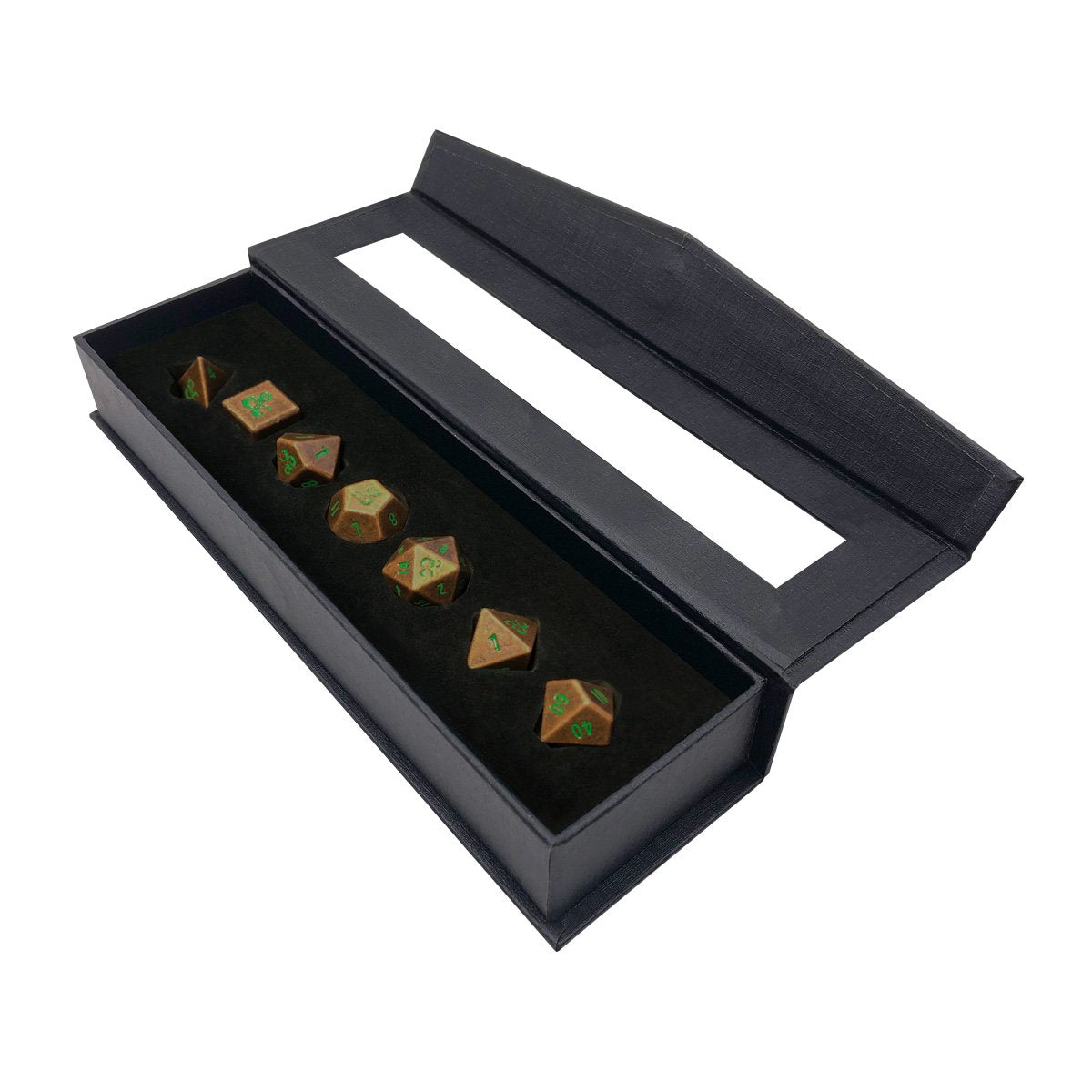 Heavy Metal Feywild Copper and Green RPG Dice Set (7pc)