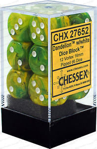 Chessex Vortex 16mm D6 Dice Block (12-Dice)