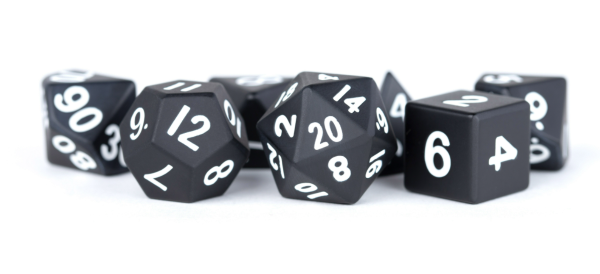 Metallic Dice Games Metal 16mm Polyhedral Dice Set