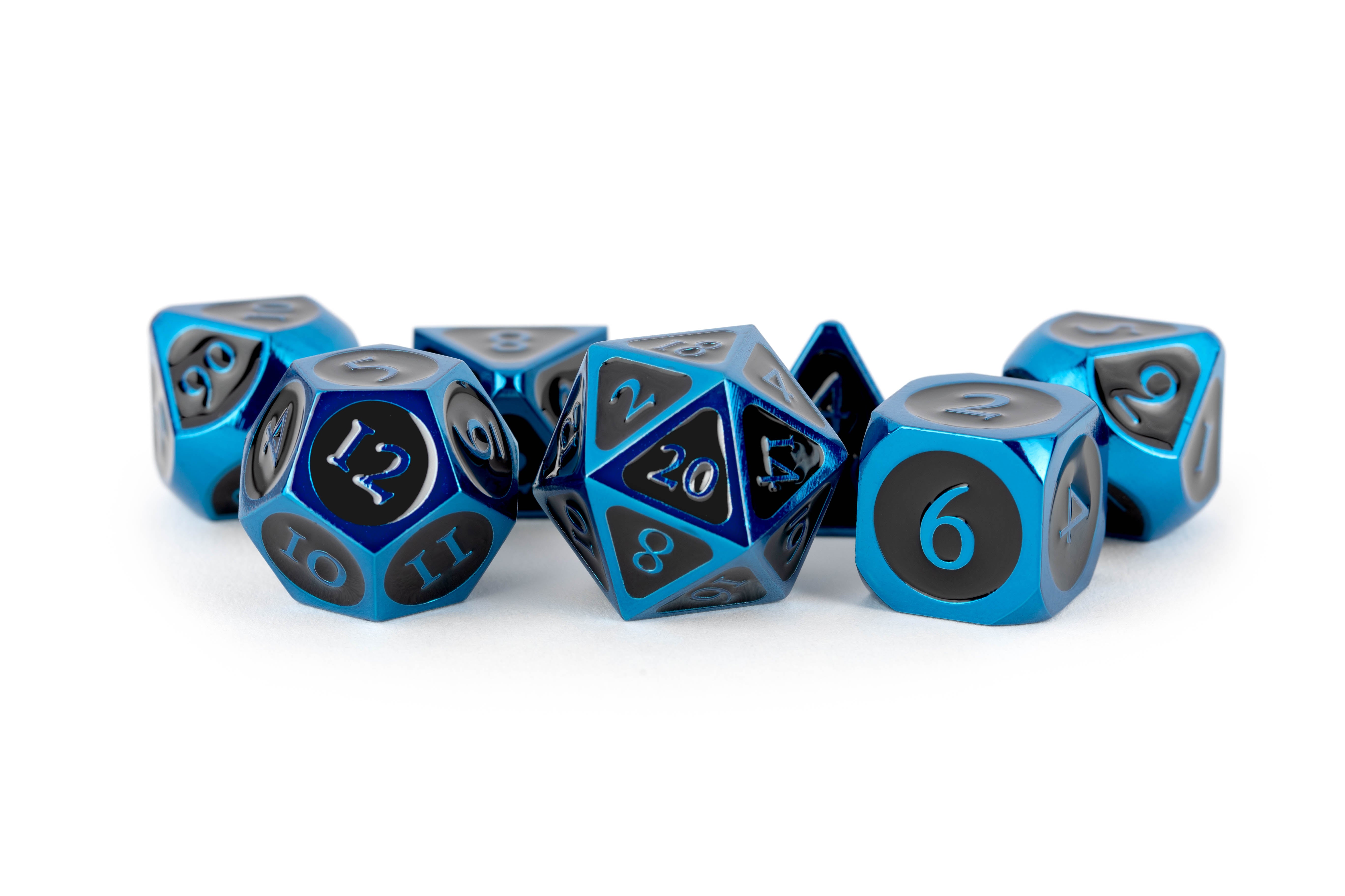 Metallic Dice Games Metal 16mm Polyhedral Dice Set
