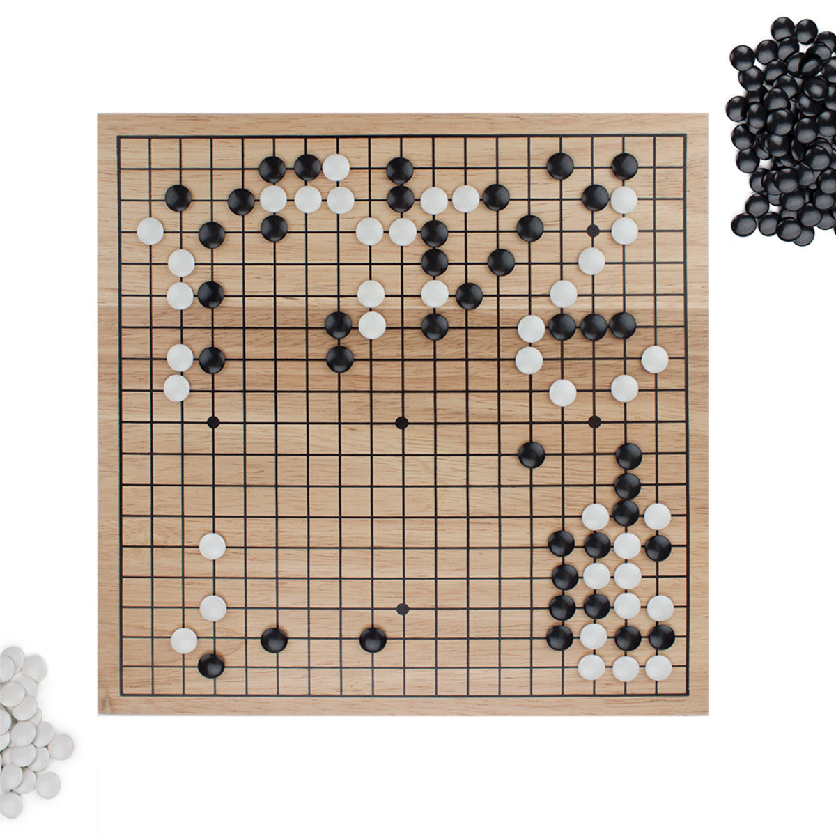 Go- Wooden Board and Stones