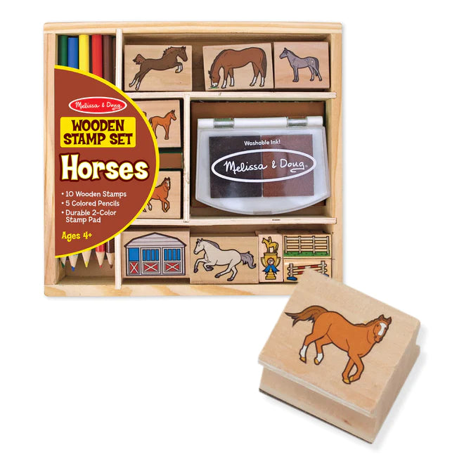 Horses Wooden Stamp Set