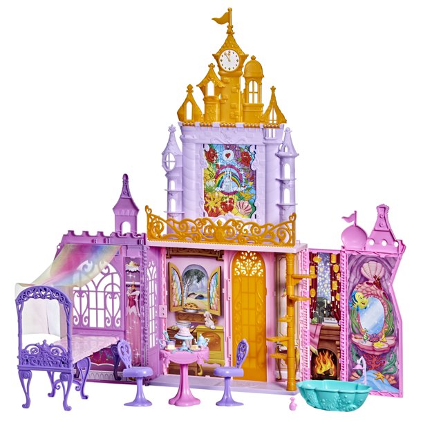 Disney Princess Fold N Go Celebration Castle, Folding Dollhouse, Accessories