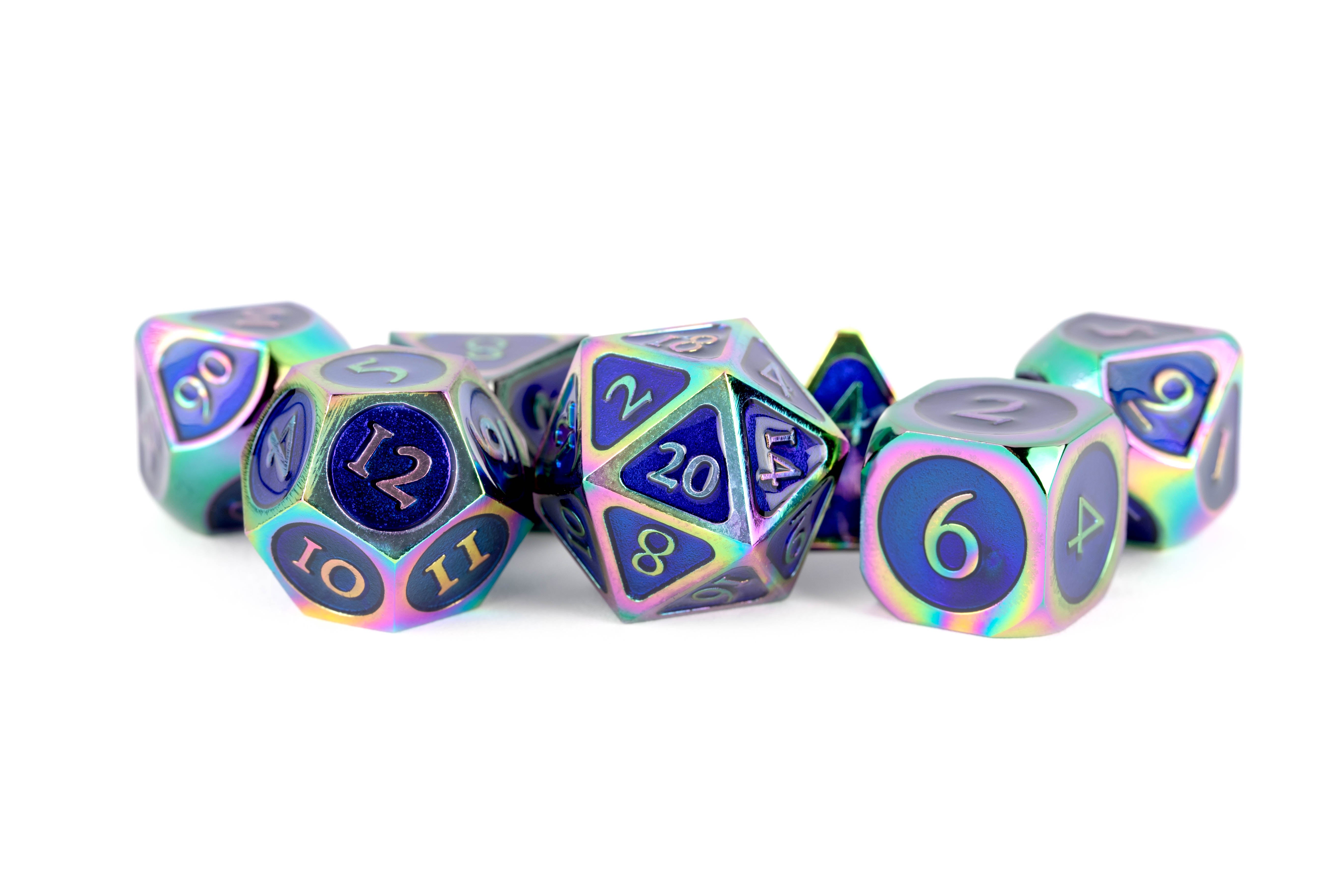 Metallic Dice Games Metal 16mm Polyhedral Dice Set