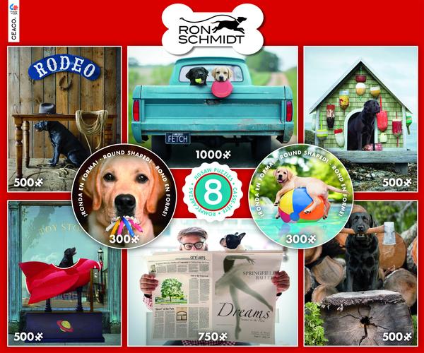 Ron Schmidt 8 in 1 puzzle set of dogs