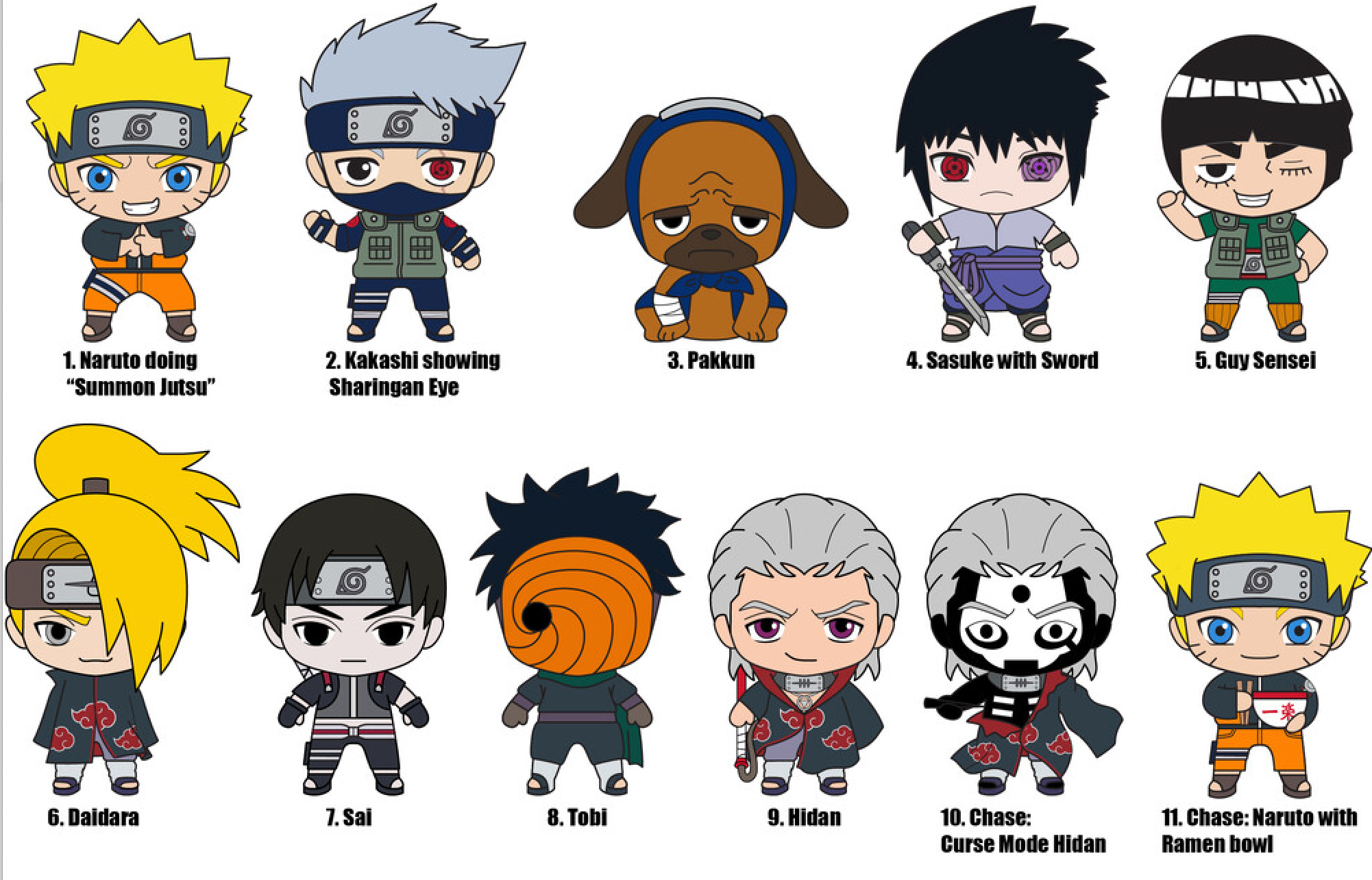 3D Foam Figural Collectible Bag Clip - Naruto Shippuden Series 3 (Asso
