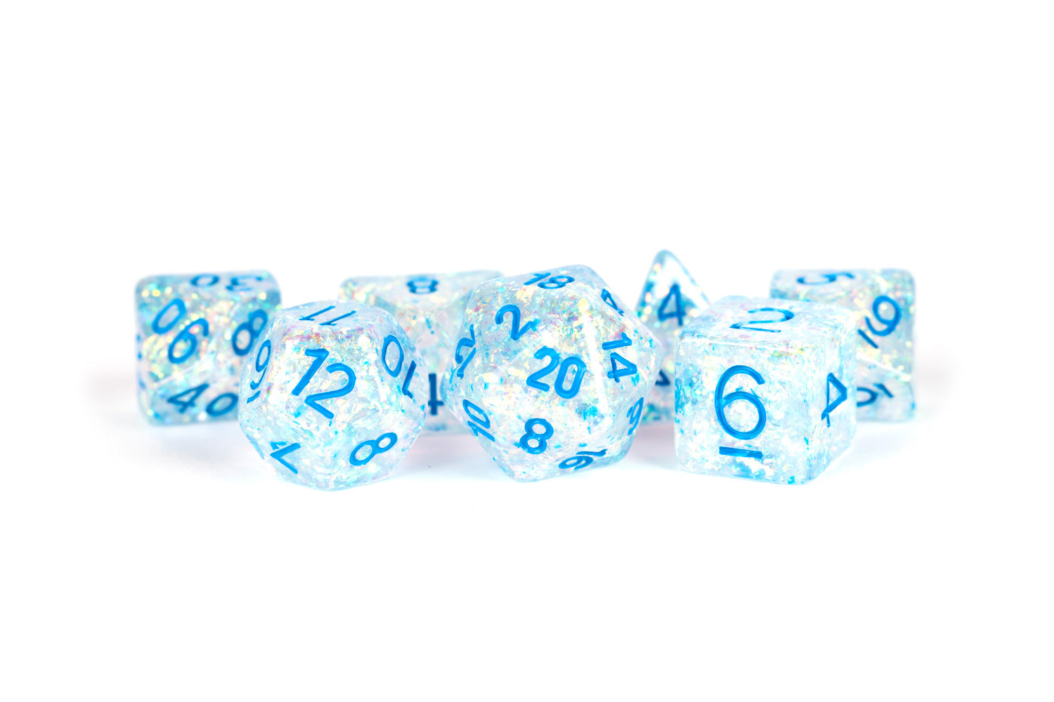 Metallic Dice Games Foil 16mm Polyhedral Dice Set