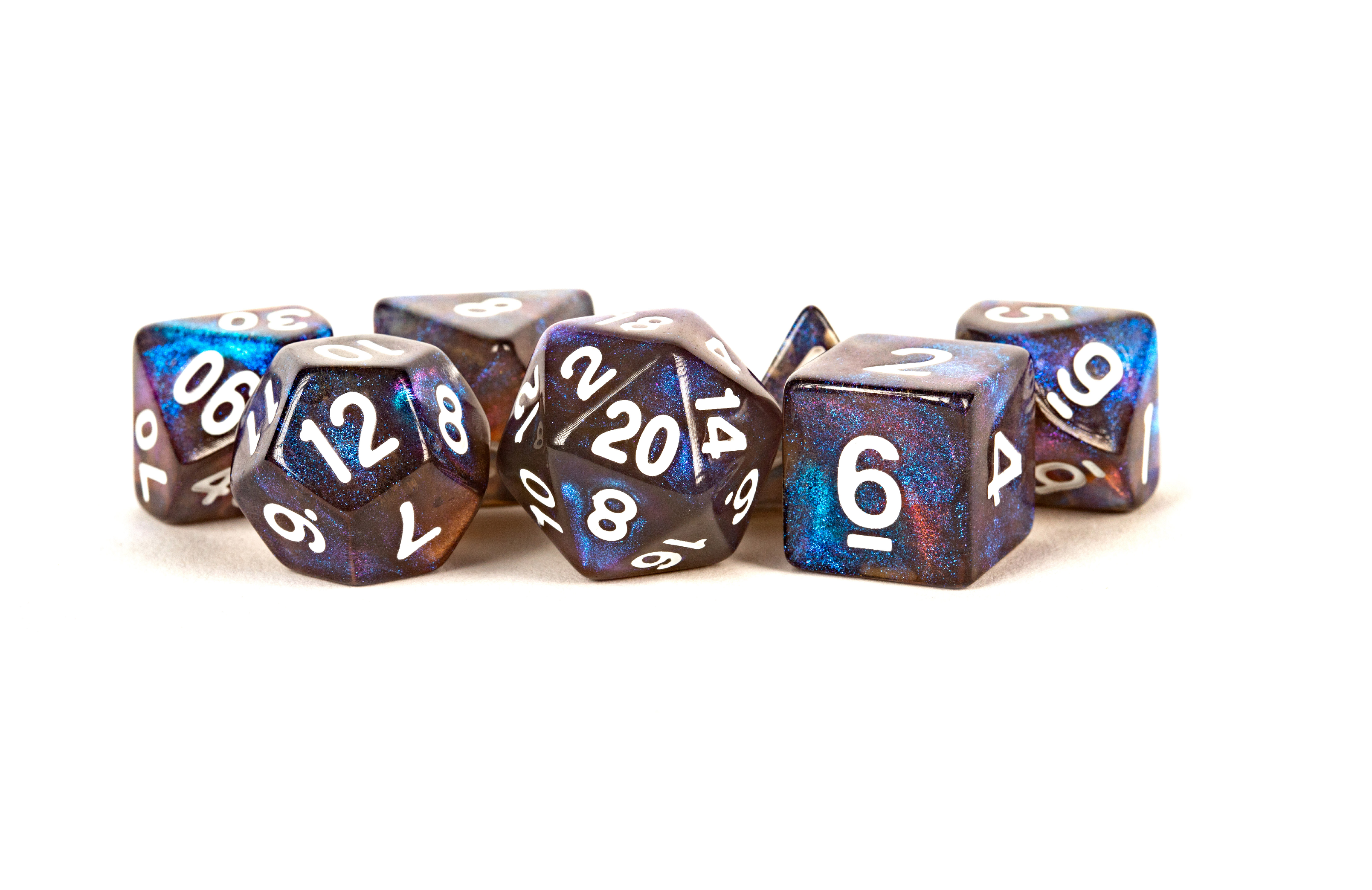 Metallic Dice Games Glitter 16mm Polyhedral Dice Set