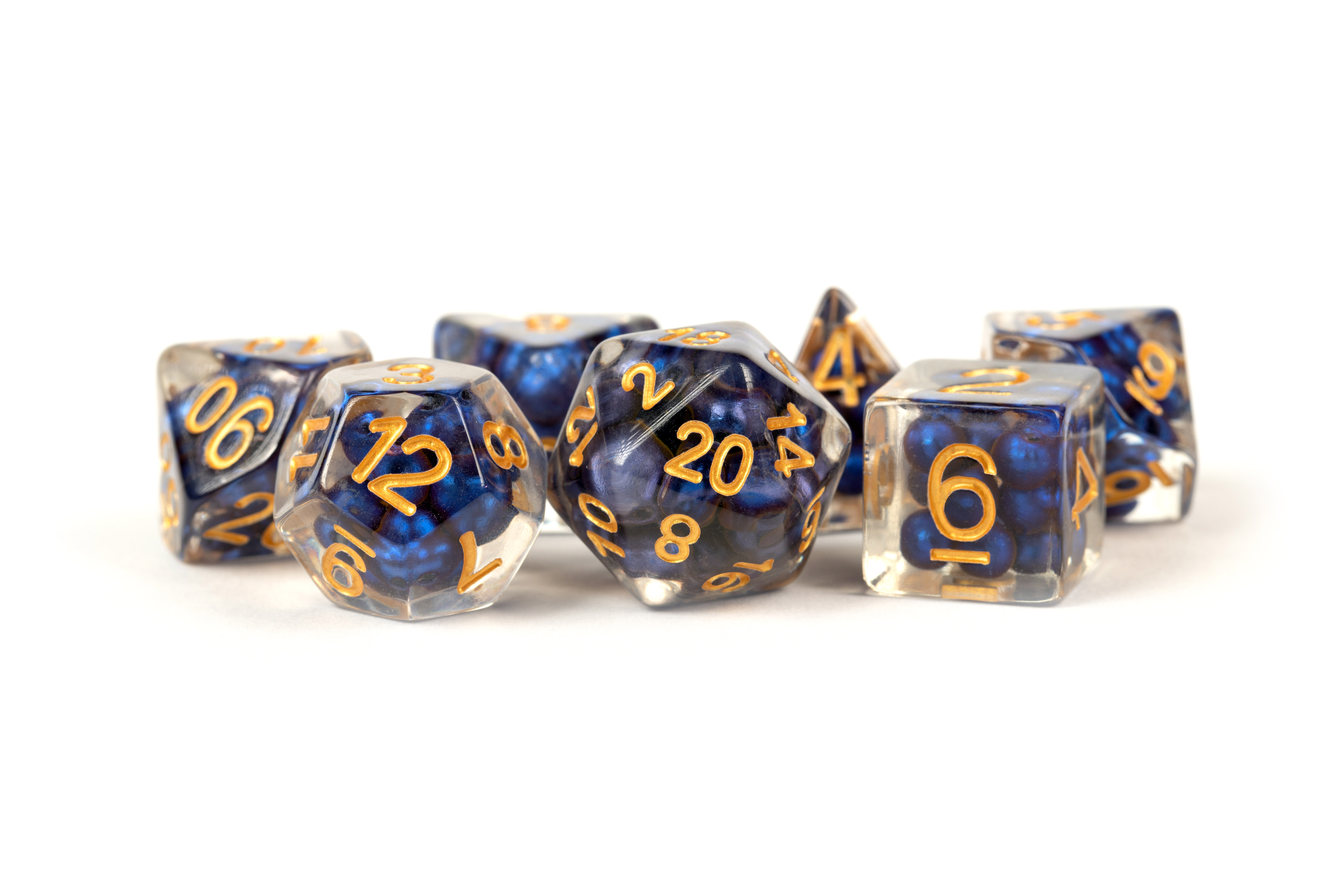 Metallic Dice Games Pearl 16mm Polyhedral Dice Set