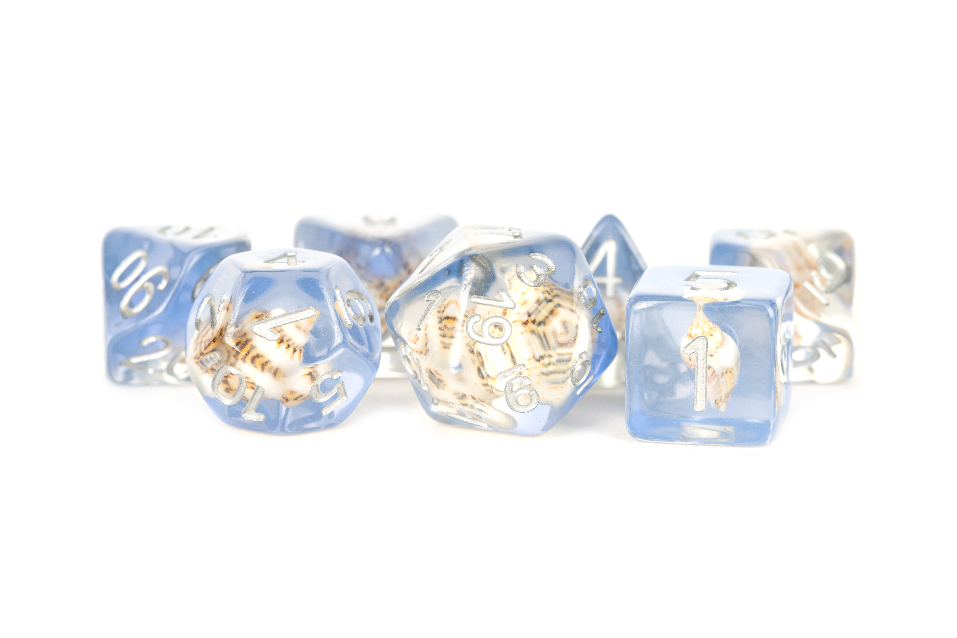 Metallic Dice Games: Sea Conch 16mm Polyhedral Dice Set