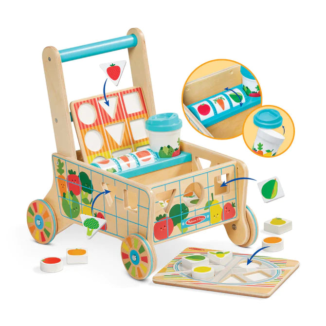 Wooden Shape Sorting Grocery Car